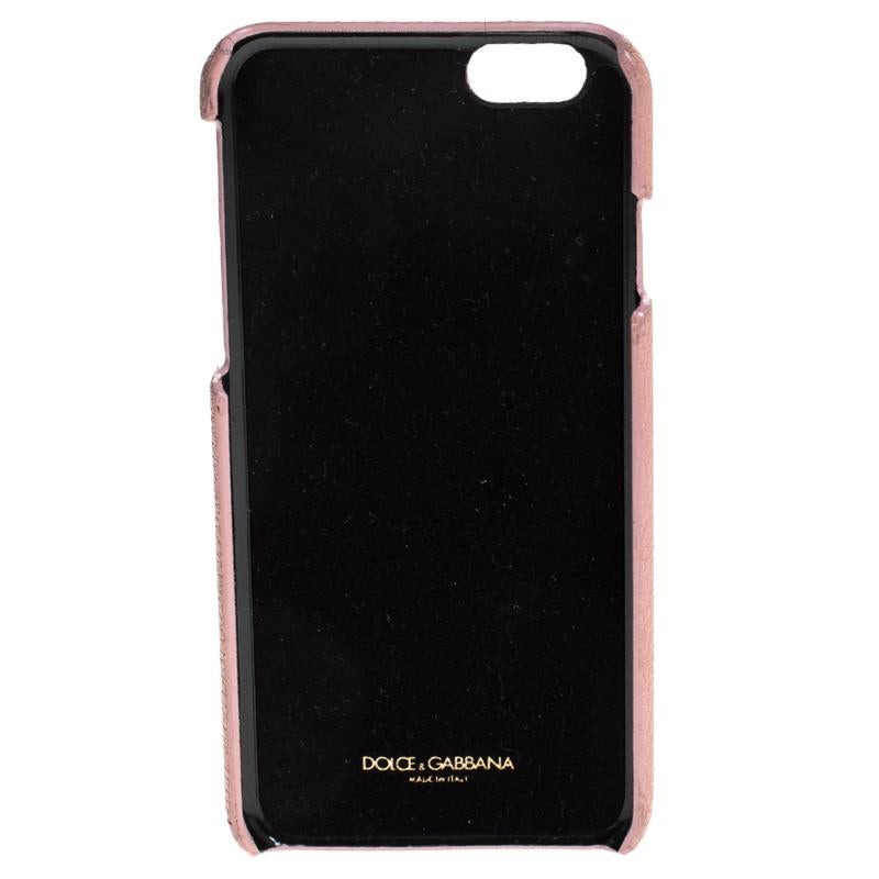 Brown Dolce & Gabbana Multicolor Leather Heart Crystal Embellished iPhone 6S Case