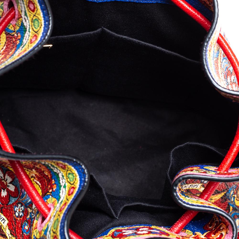 Women's Dolce & Gabbana Multicolor Leather Majolica Bucket Bag