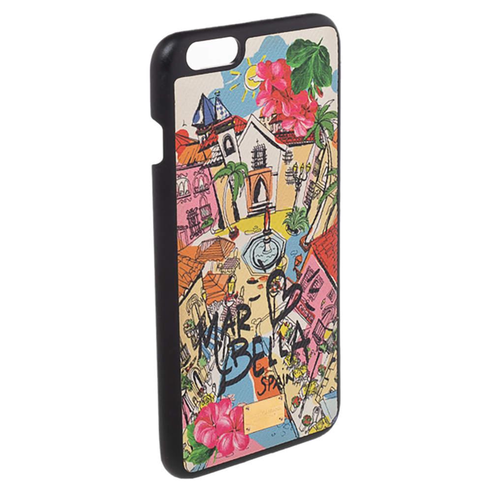 Brown Dolce & Gabbana Multicolor Leather Marbella iPhone 6/6s Plus Cover