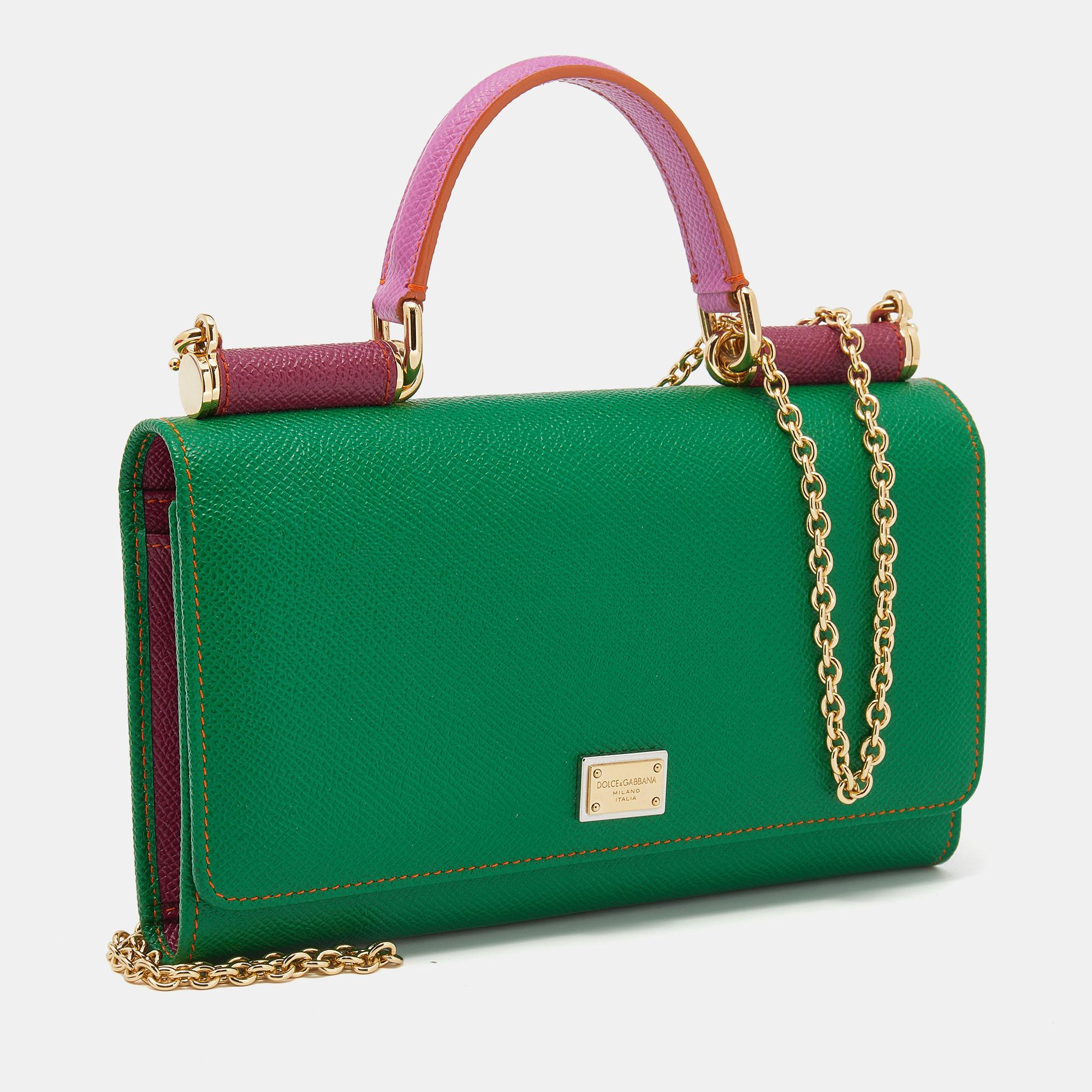 Dolce and Gabbana Multicolor Leather Miss Sicily Von Wallet on