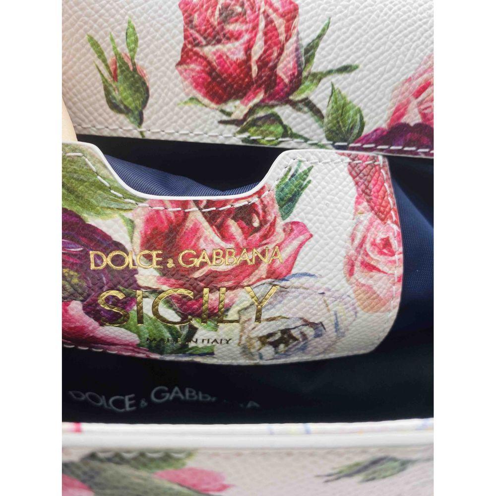 Dolce & Gabbana Bolso de Asa Superior de Piel Multicolor Rosa Peonía Sicilia DG 5