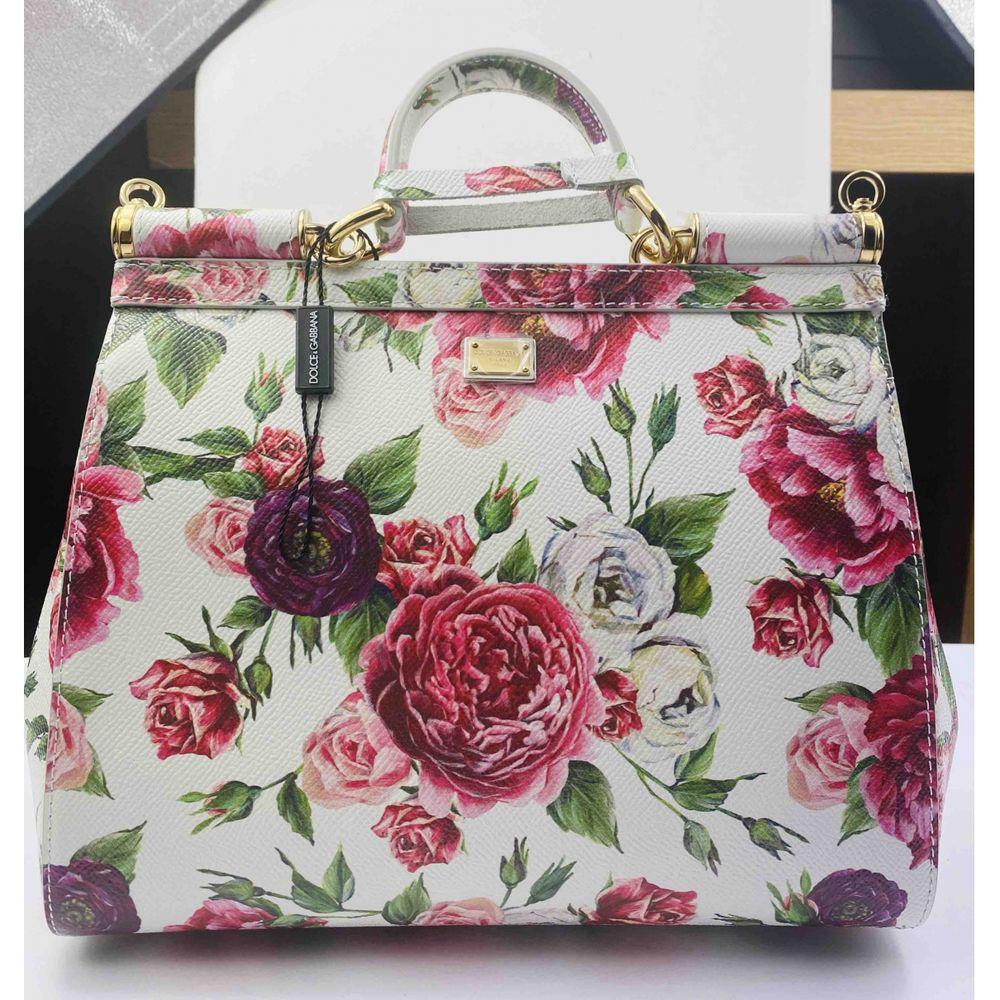 De las mujeres Dolce & Gabbana Bolso de Asa Superior de Piel Multicolor Rosa Peonía Sicilia DG