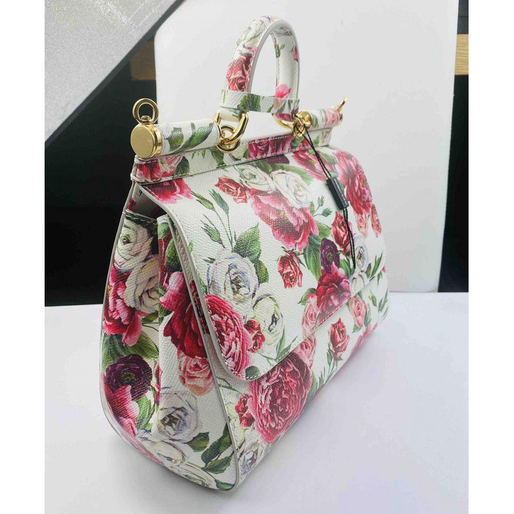 Dolce & Gabbana Bolso de Asa Superior de Piel Multicolor Rosa Peonía Sicilia DG 1