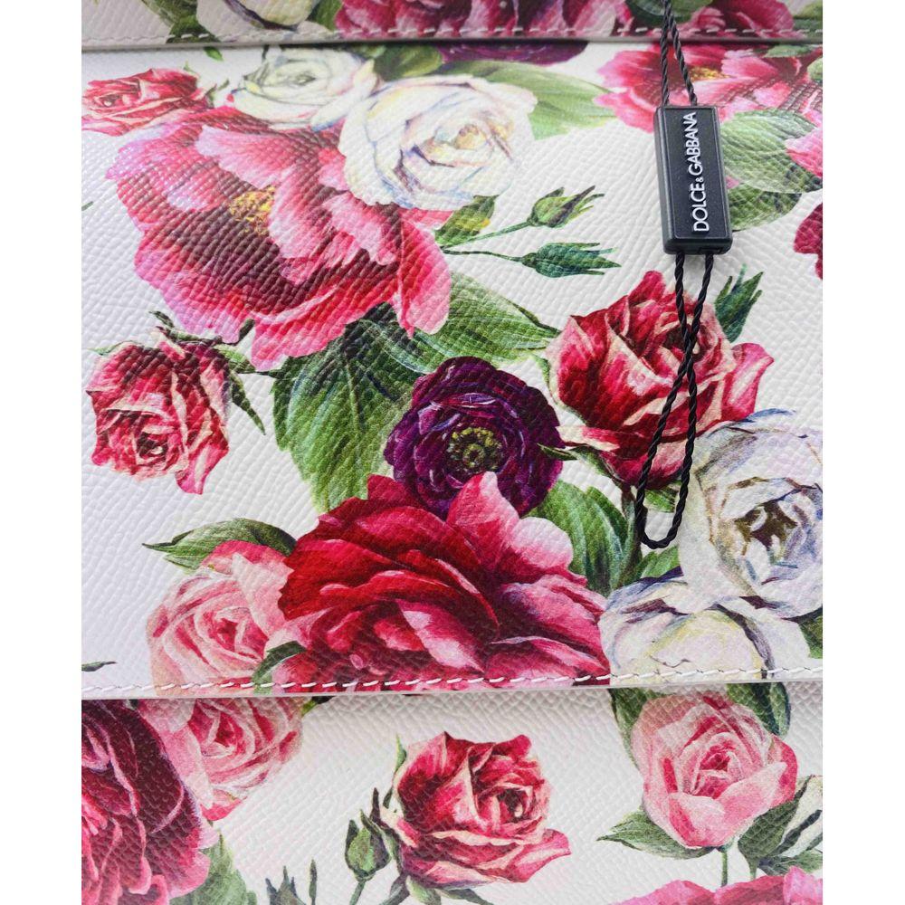 Dolce & Gabbana Bolso de Asa Superior de Piel Multicolor Rosa Peonía Sicilia DG 2