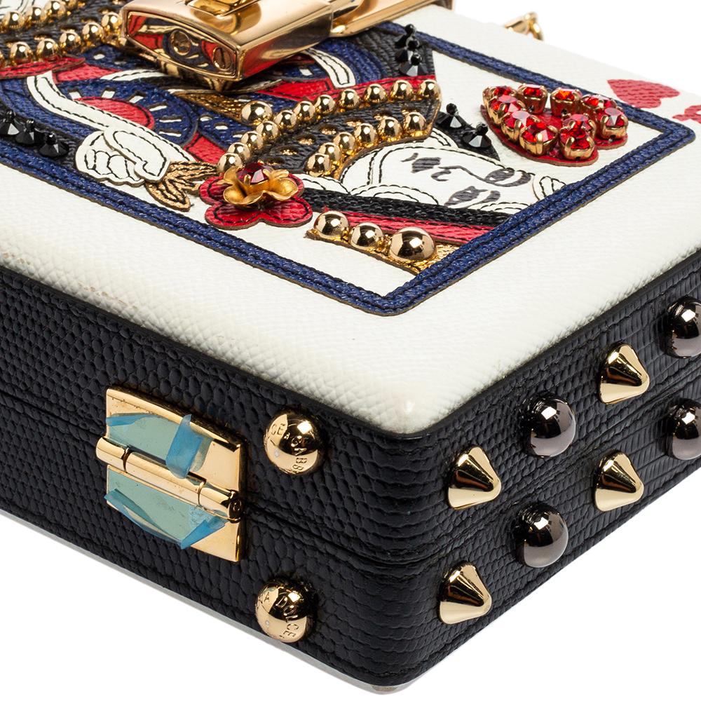 Dolce & Gabbana Multicolor Leather Queen Of Hearts Box Clutch 1