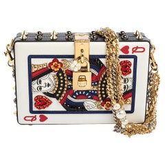 Dolce & Gabbana Multicolor Leather Queen Of Hearts Box Clutch