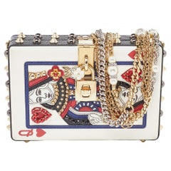 Dolce & Gabbana Multicolor Leather Queen Of Hearts Box Clutch