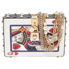 Dolce & Gabbana Multicolor Leather Queen Of Hearts Box Clutch