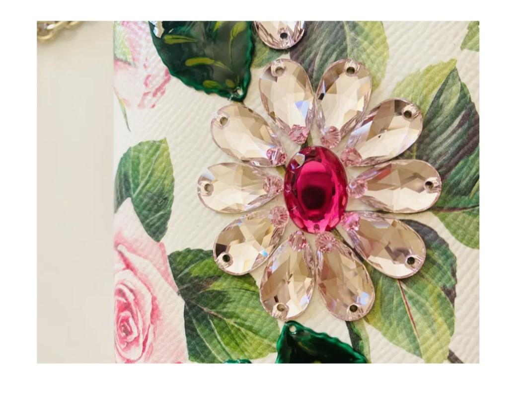 Dolce & Gabbana Multicolor Leather Rose Floral DG Girls Handbag Shoulder Bag  1