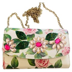 Dolce & Gabbana Multicolor Leather Rose Floral DG Girls Handbag Shoulder Bag 