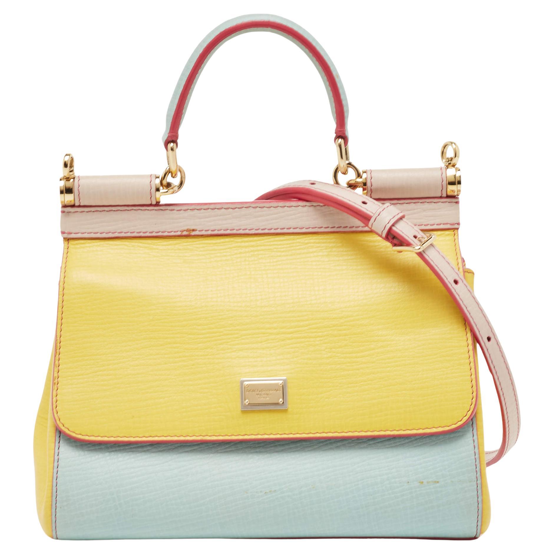 Dolce & Gabbana Multicolor Leather Small Miss Sicily Top Handle Bag