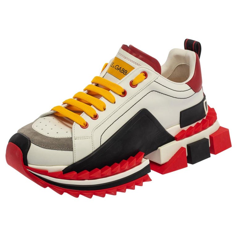 Dolce and Gabbana Multicolor Leather/Suede Super King Sneakers