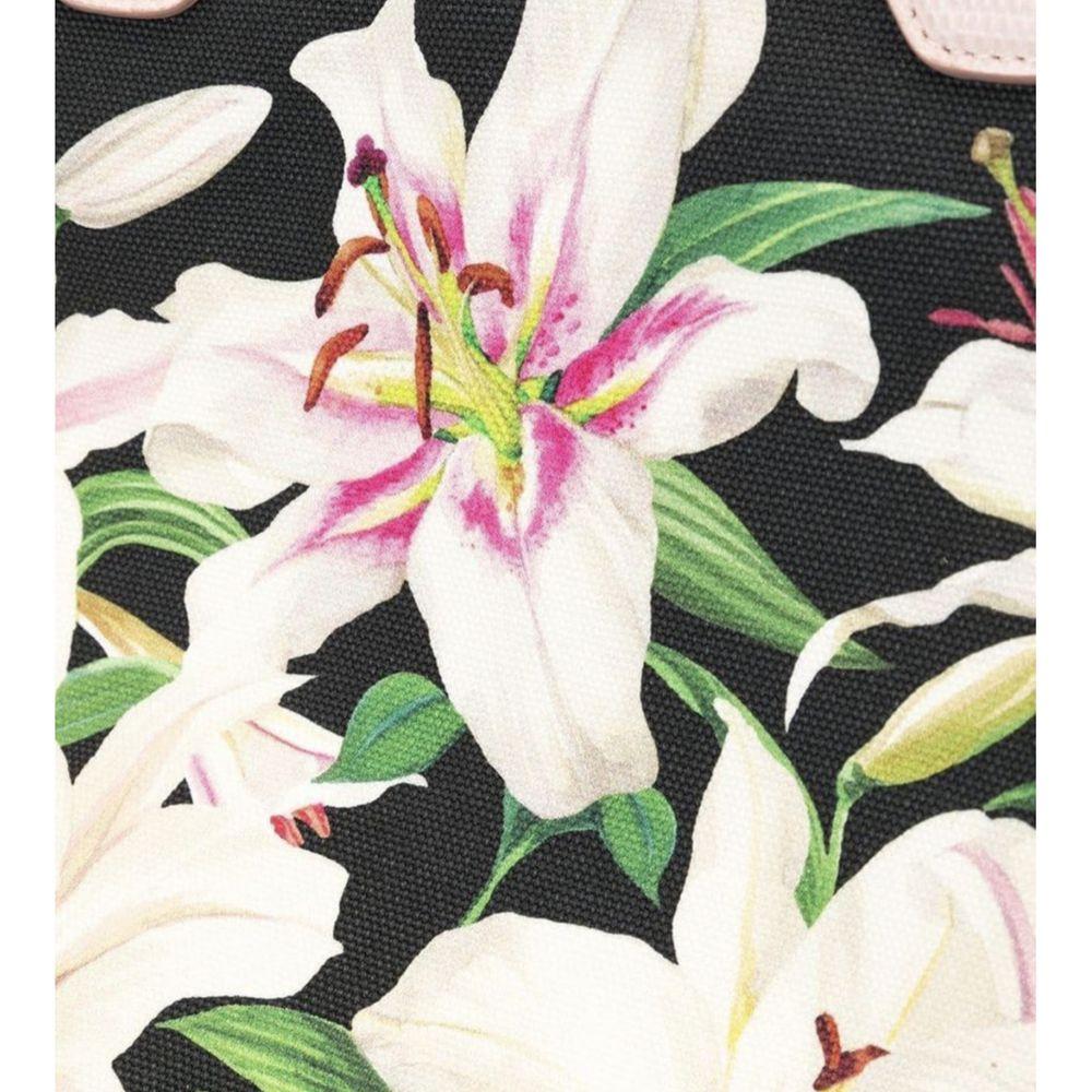 Women's Dolce & Gabbana Multicolor Leather White Lily Capri Handbag Tote Bag Floral 