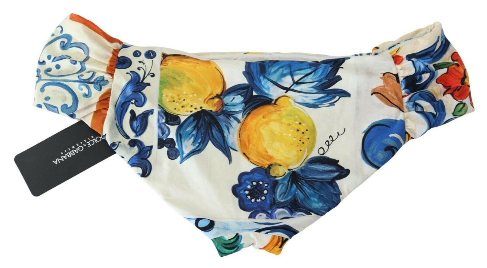Dolce & Gabbana Multicolor Lemon Majolica Swimsuit Swimwear Bikini Beachwear  2