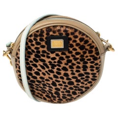 Dolce & Gabbana Umhängetasche aus Kalbshaar und Leder mit mehrfarbigem/leopardfarbenem Druck