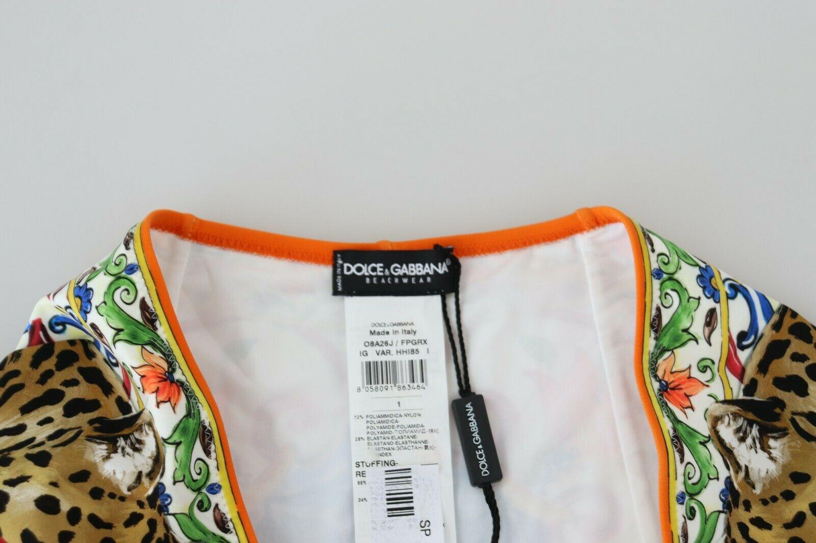 Dolce & Gabbana Multicolor Majolica 2-Piece Swimsuit Swimwear Bikini Beachwear  In New Condition In WELWYN, GB