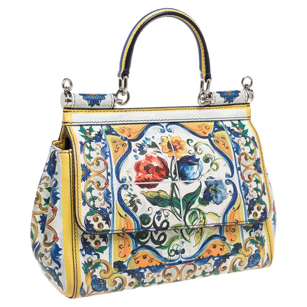 Dolce and Gabbana Multicolor Majolica Print Leather Small Miss Sicily Top  Handle B at 1stDibs | miss sicily maiolica, dolce gabbana majolica bag