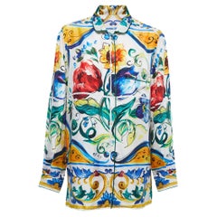 Dolce & Gabbana Multicolor Majolica Printed Silk Shirt 