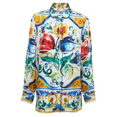 Dolce & Gabbana Multicolor Majolica Printed Silk Shirt