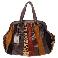Dolce & Gabbana - Sac à main Miss Curly en cuir et veau patchwork multicolore