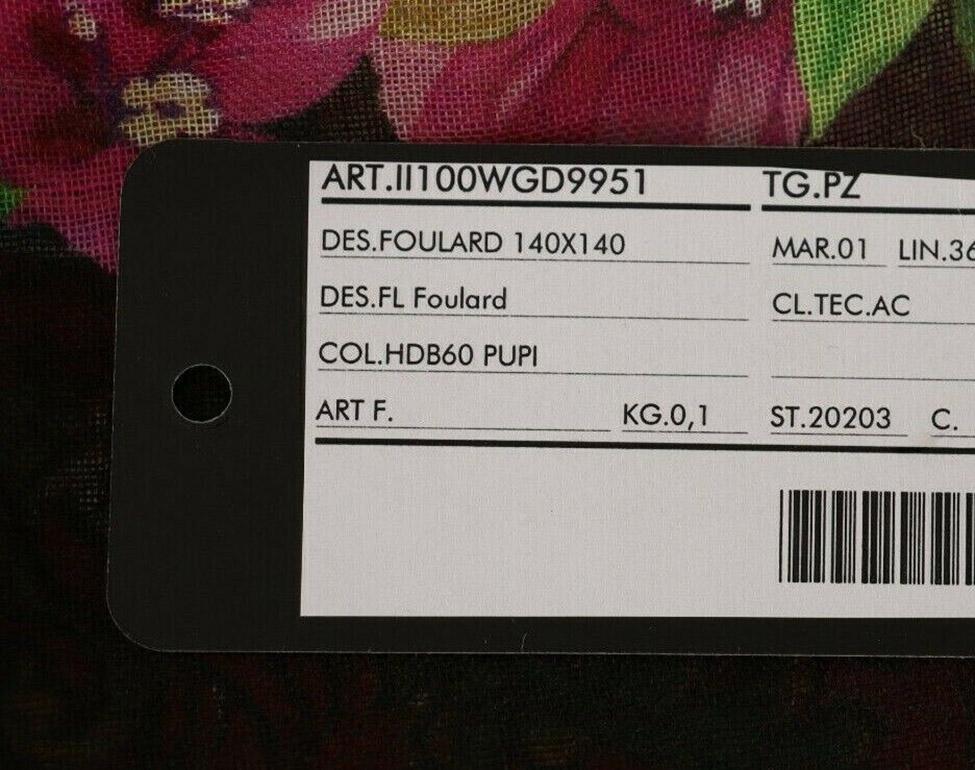 Dolce & Gabbana Sciarpa floreale in cashmere rosa multicolore Avvolgimenti da spiaggia DG In condizioni Nuovo in vendita a WELWYN, GB