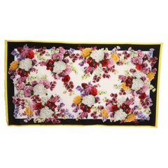Dolce & Gabbana - Écharpe de plage portefeuille à fleurs en coton rose multicolore pour femmes