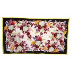 Dolce & Gabbana Multicolor Pink Cotton Floral Scarf Wrap Beachwear Pareo Women