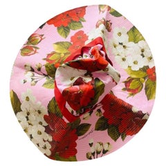 Dolce & Gabbana Multicolor Pink Cotton Geranium Flower Sun Hat Panama DG Floral