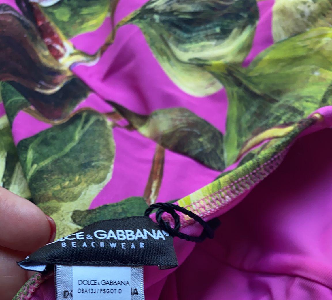 Dolce & Gabbana Multicolor Pink Figs One-piece Swimsuit Swimwear Beachwear  In New Condition In WELWYN, GB