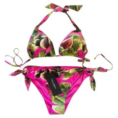 Dolce & Gabbana Multicolor Pink Figs Swimsuit Bikini Swimwear Beachwear DG