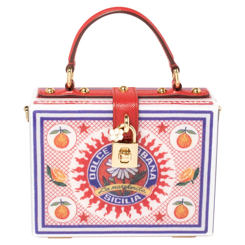 Dolce & Gabbana Multicolor Plexiglass and Leather Dolce Box Top Handle Bag