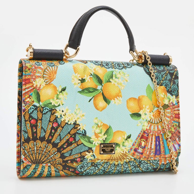 Sicily Small Leather Tote Bag in Yellow - Dolce Gabbana