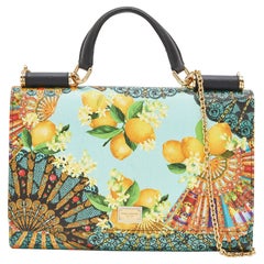 Dolce & Gabbana Miss Sicily Von Umhängetasche aus Leder mit mehrfarbigem Druck