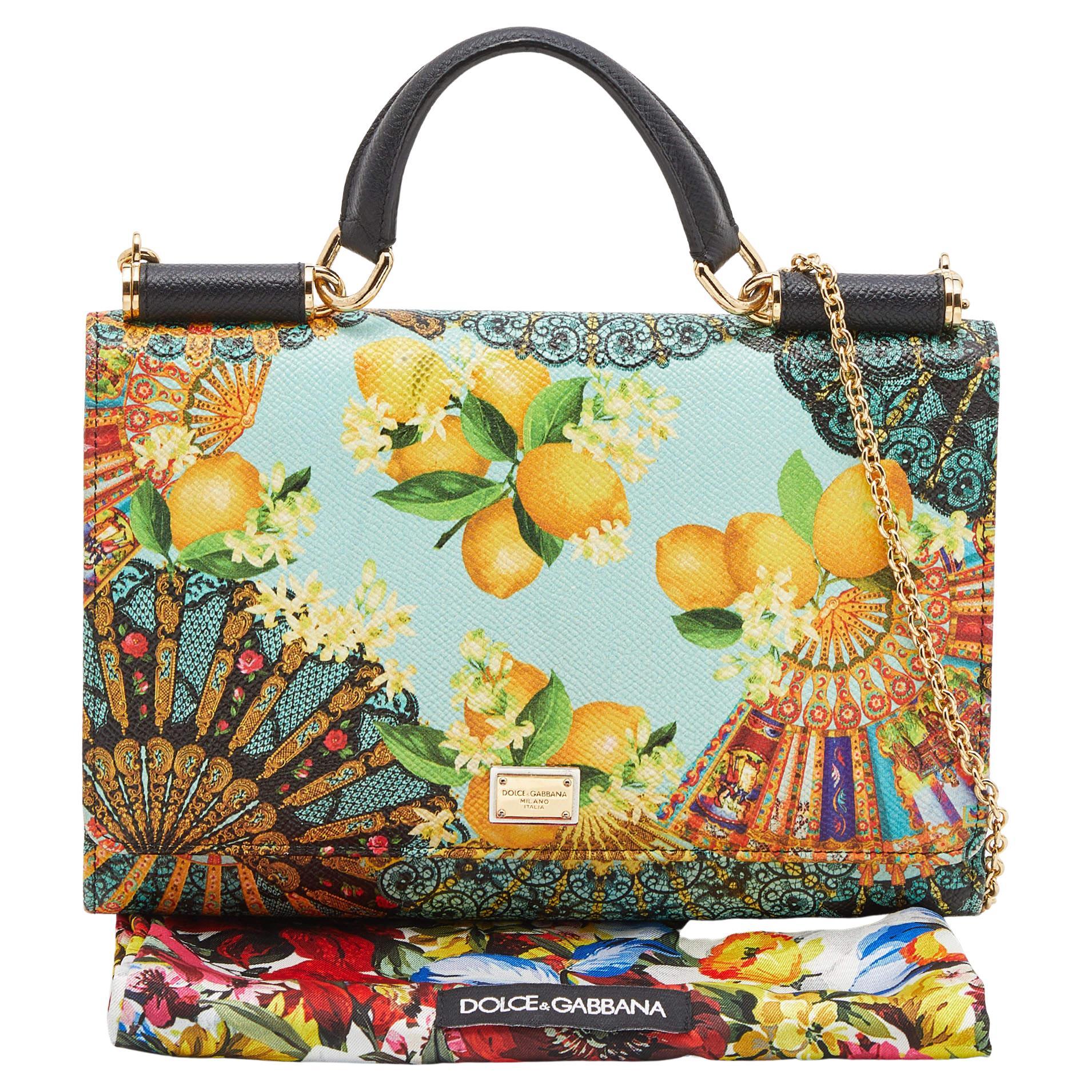 Dolce & Gabbana Multicolor Print Leather Miss Sicily Von Crossbody Bag