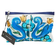 Dolce & Gabbana Multicolor Print Nylon Zip Pouch