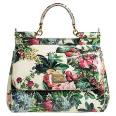 Dolce 
Gabbana Multicolor Print Patent Leather Miss Sicily Top Handle Bag