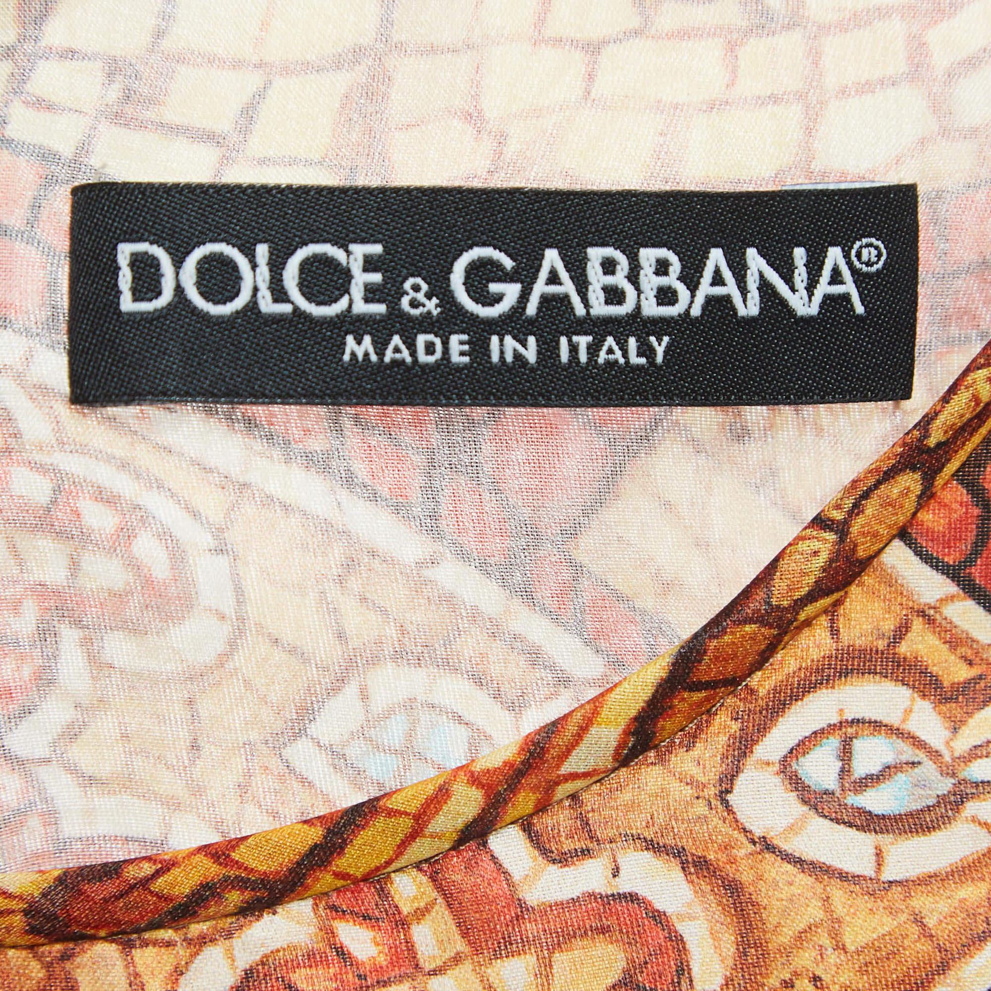 Dolce & Gabbana Multicolor Print Silk Sleeveless Maxi Dress S In Excellent Condition In Dubai, Al Qouz 2