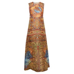 Dolce & Gabbana Multicolor Print Silk Sleeveless Maxi Dress S