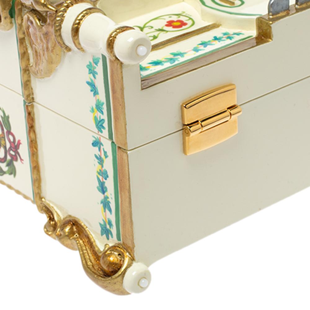 Dolce & Gabbana Multicolor Printed Acrylic and Leather Piano Box Top Handle Bag 2