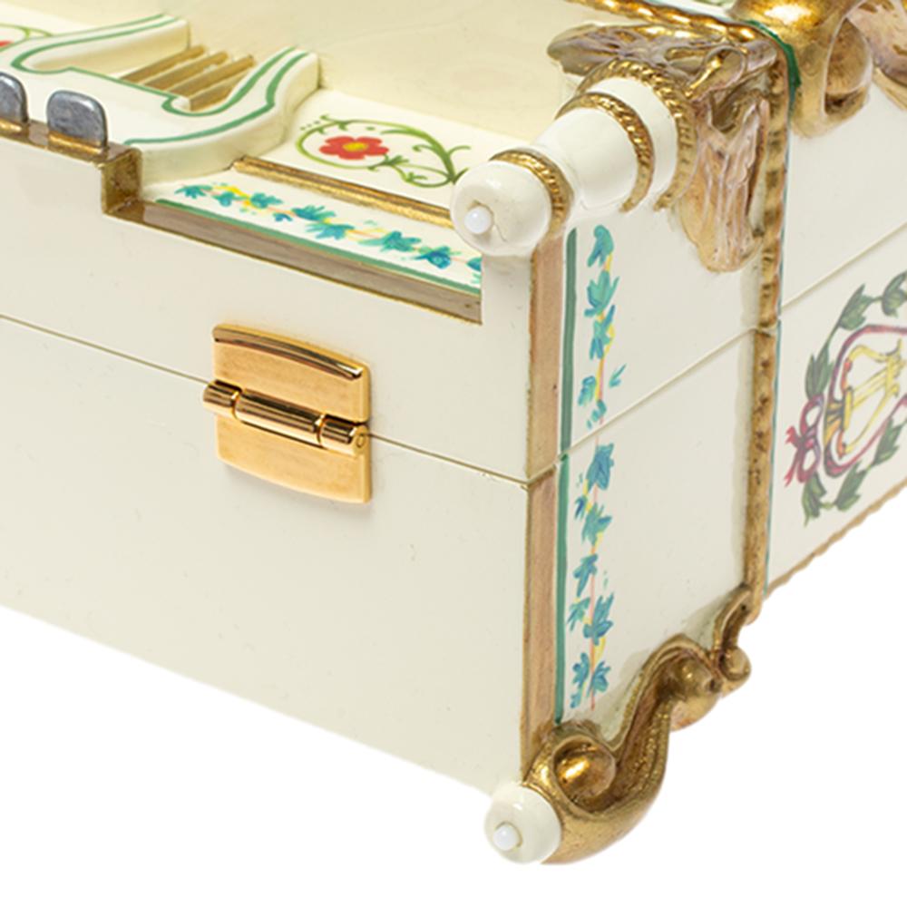 Dolce & Gabbana Multicolor Printed Acrylic and Leather Piano Box Top Handle Bag In New Condition In Dubai, Al Qouz 2