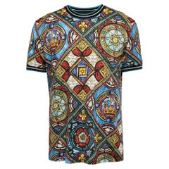 Dolce & Gabbana Multicolor Printed Cotton Crewneck T-Shirt XXL