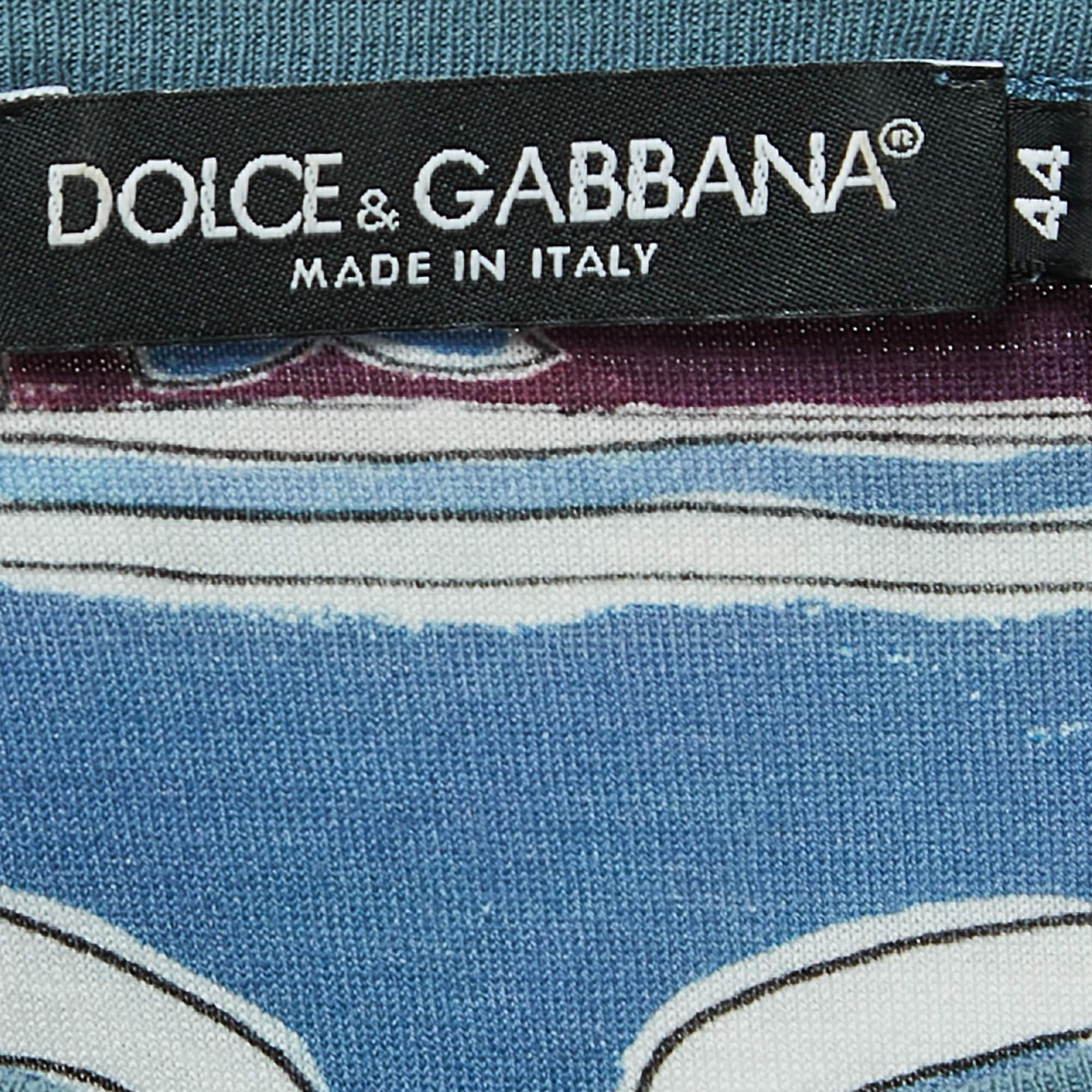 Women's Dolce & Gabbana Multicolor Printed Crewneck T-Shirt XS