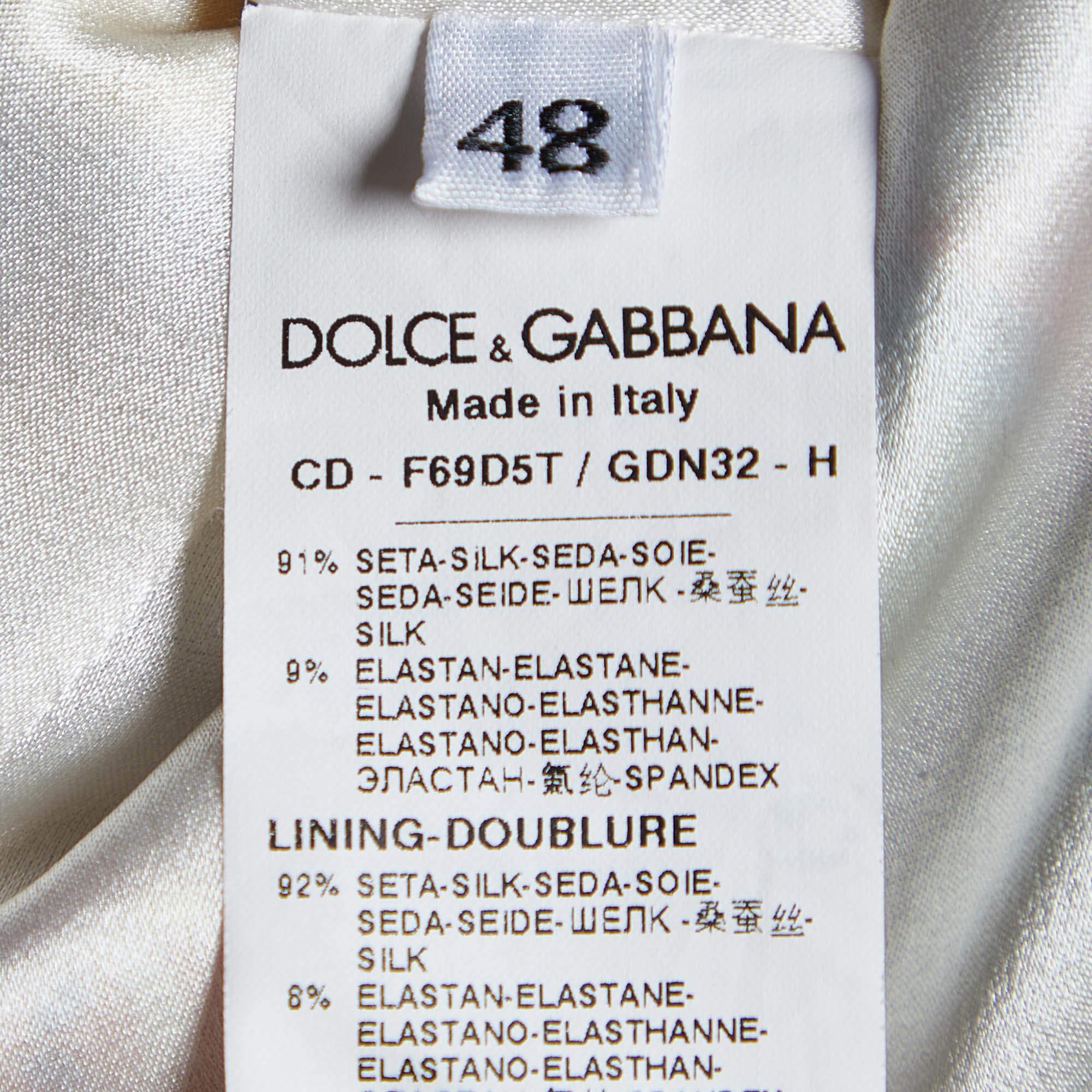 Dolce & Gabbana - Robe kimono multicolore en soie imprimée Queen l en vente 1