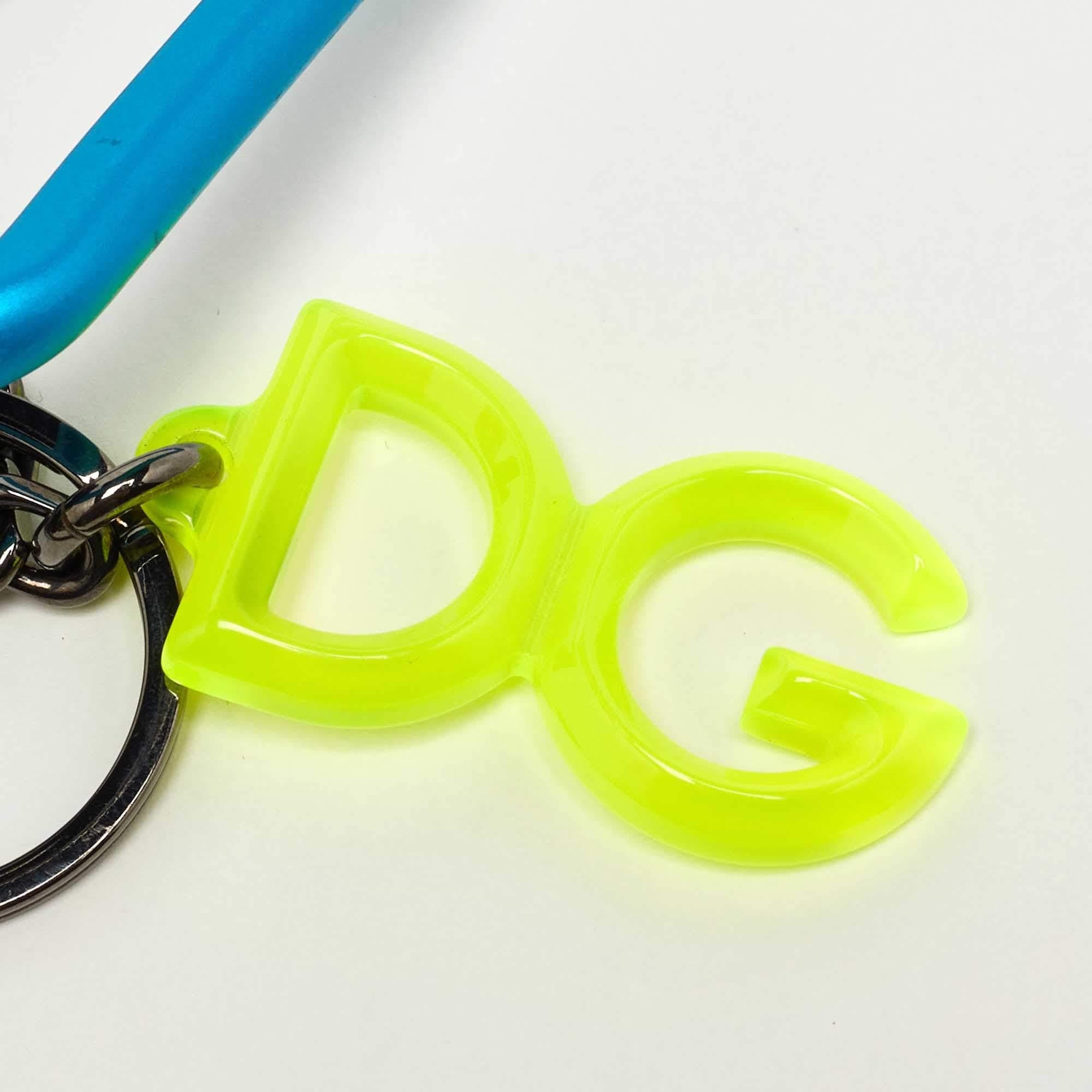 Dolce & Gabbana Multicolor Seil Karabiner Clip Schlüsselanhänger (Schwarz) im Angebot