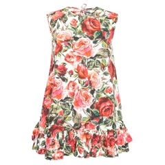 Dolce & Gabbana Multicolor Rose Print Cotton Tie-Up Dress M