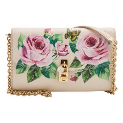 Dolce & Gabbana Multicolor Rose Print Leather Miss Dolce Chain Shoulder Bag
