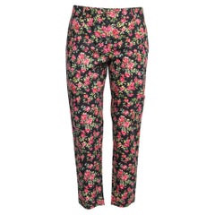 Dolce & Gabbana Multicolor Rose Printed Cotton Pants M