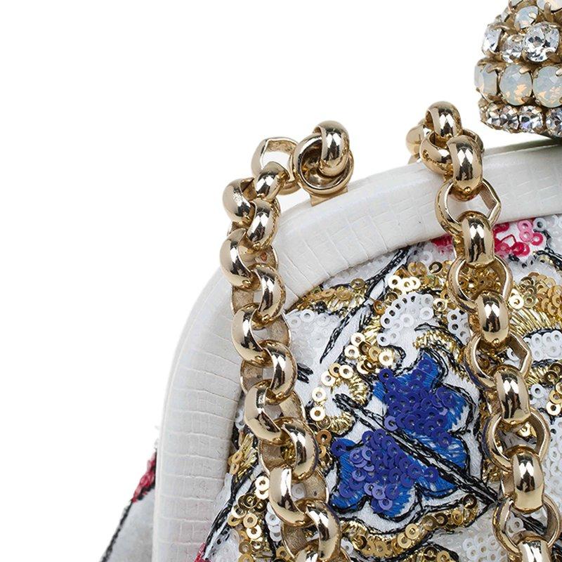 Dolce & Gabbana Multicolor Sequins Frame Convertible Clutch 5