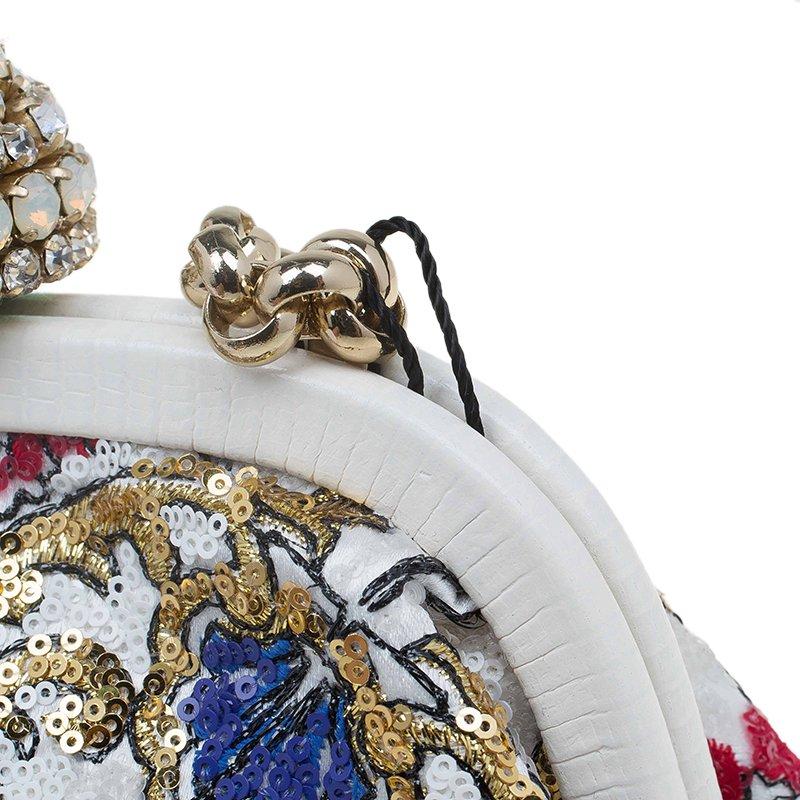 Dolce & Gabbana Multicolor Sequins Frame Convertible Clutch 8