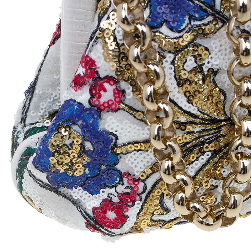 Dolce & Gabbana Multicolor Sequins Frame Convertible Clutch 3